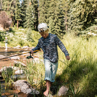 Youth Performance Hoodie-Tiger Stripe Camo-Wetland