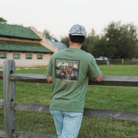Adult Short Sleeve Tee-Duck Dog Stamp-Heather Olive