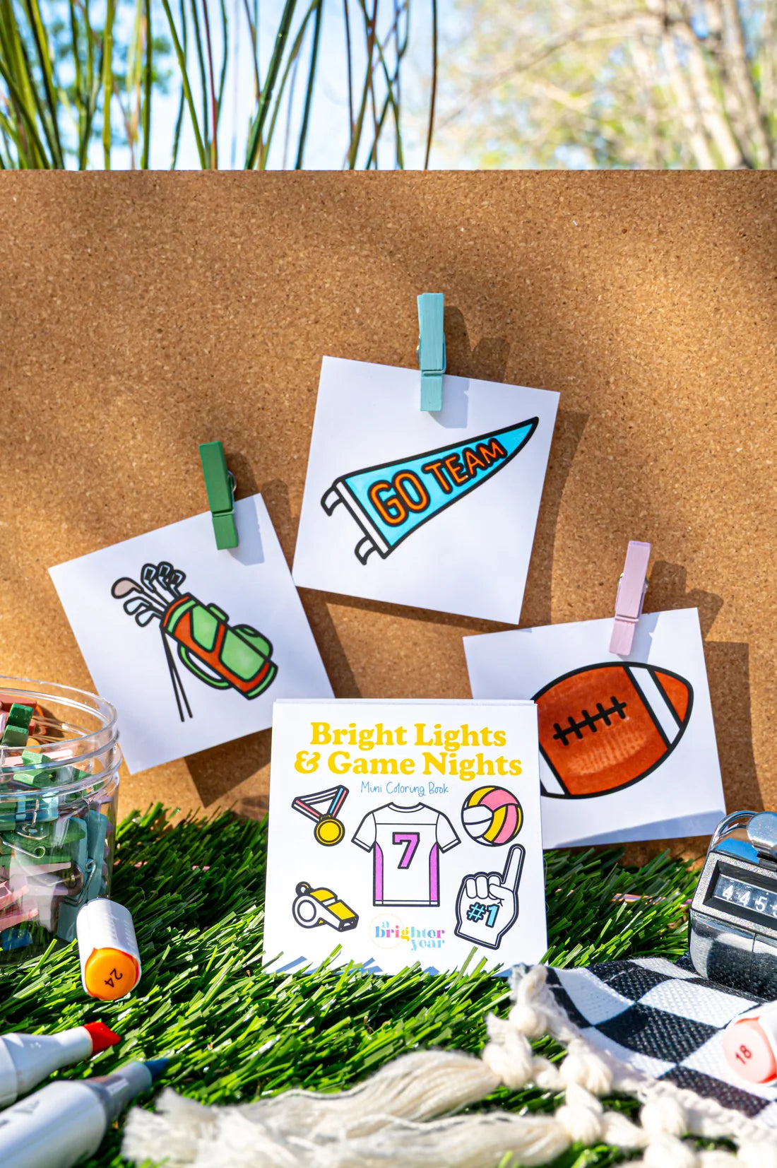 Bright Lights & Game Nights Mini Coloring Book