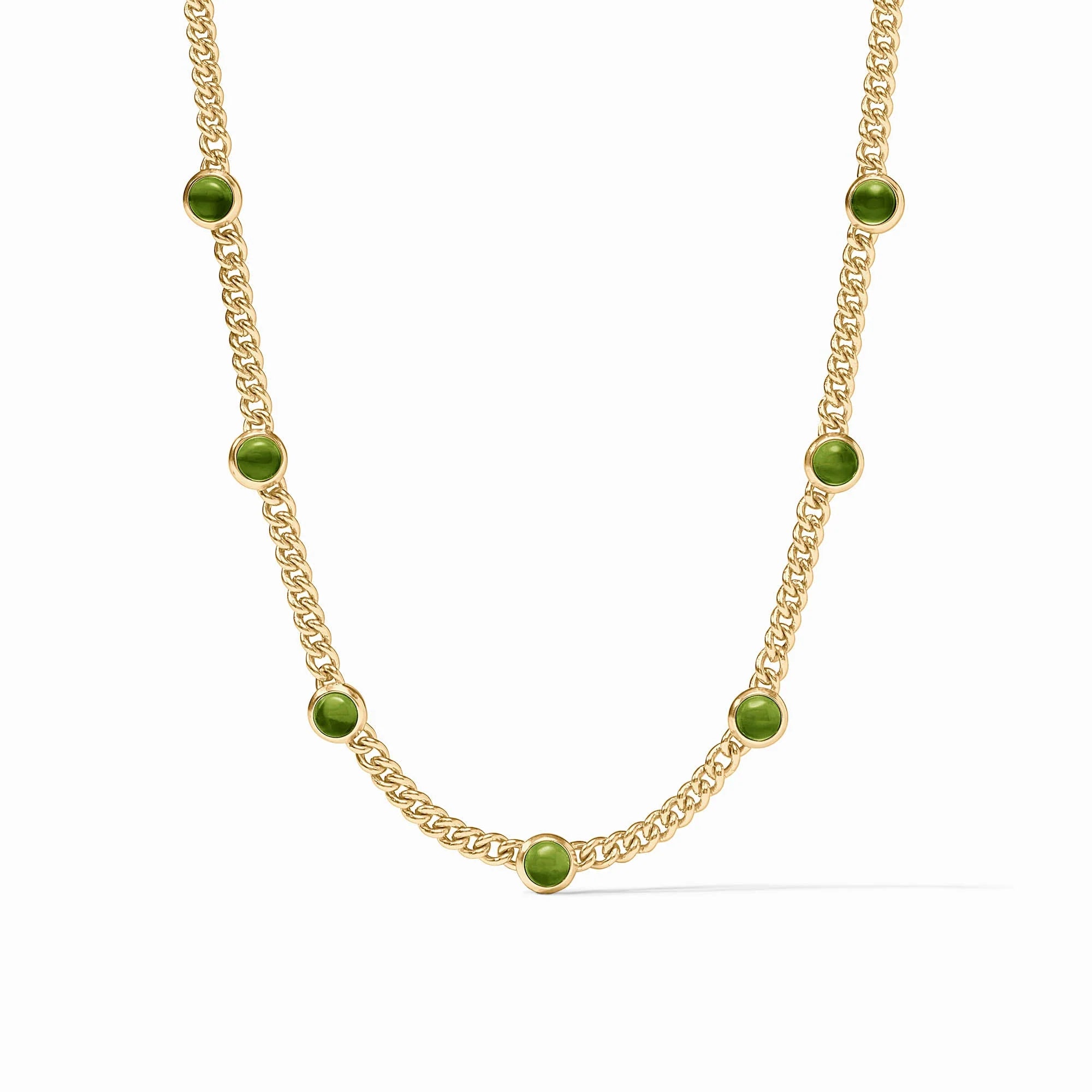 Dolce Delicate Station Necklace- Iridescent Palmetto Green