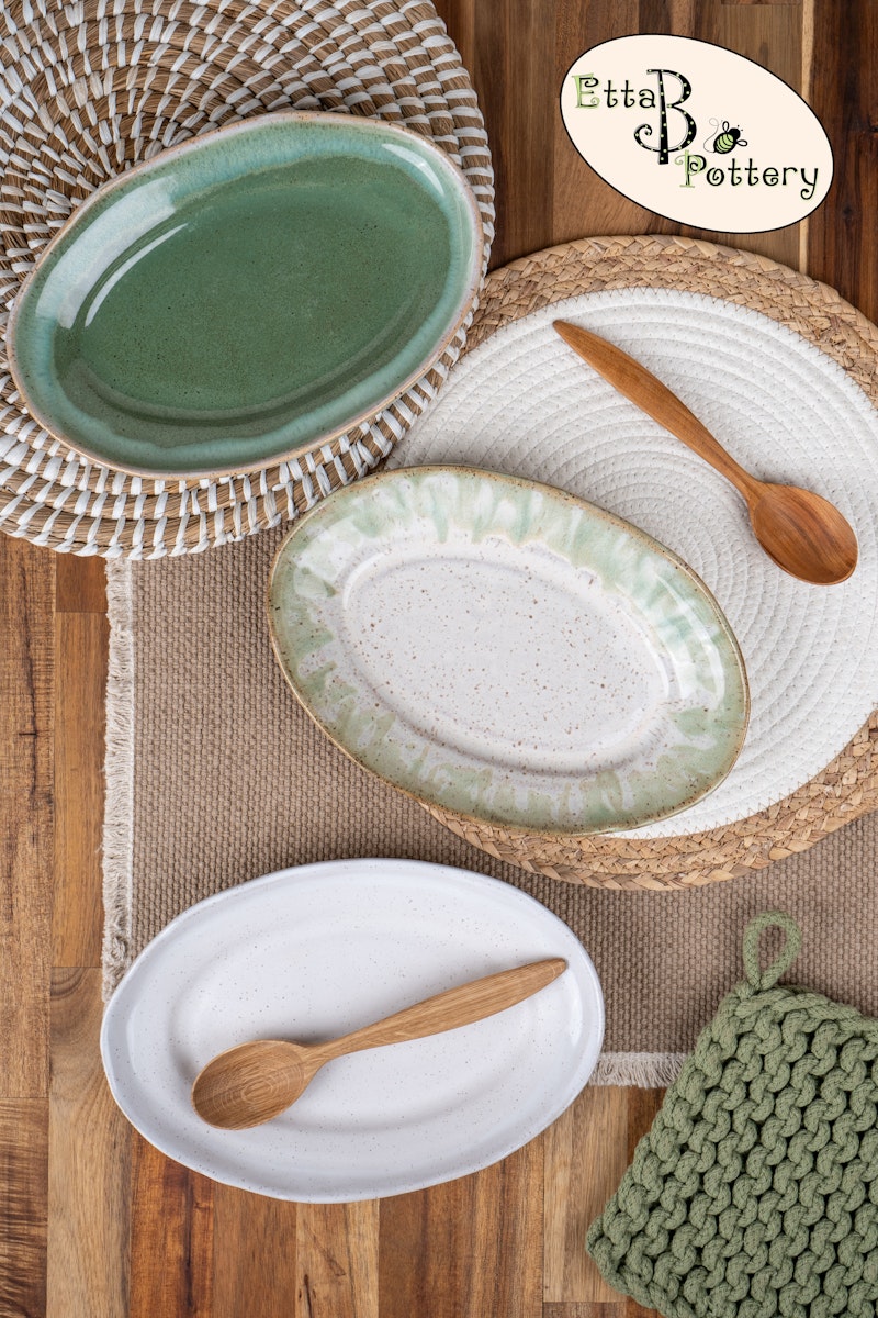 Etta B Pottery Small Oval Platter - Thumbnail 5
