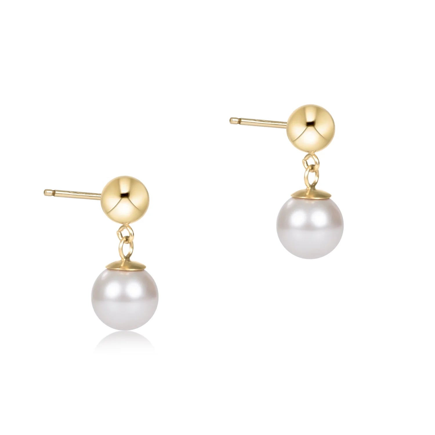 Classic 8mm Ball Drop Stud- Pearl