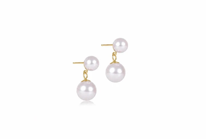 Classic Pearl 8mm Ball Drop Stud-Pearl