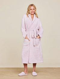 CozyChic Solid Robe-Heather Dusty Rose/White