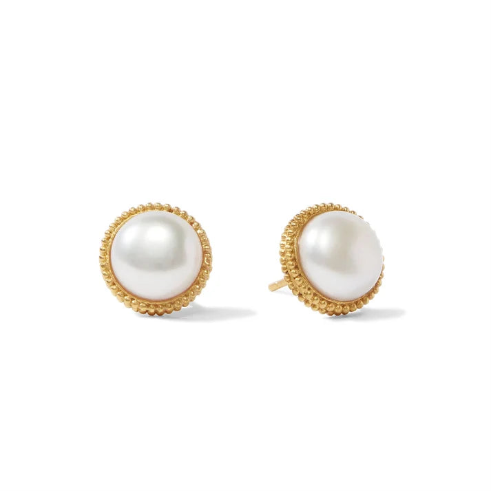 Fleur-de-Lis Pearl Studs