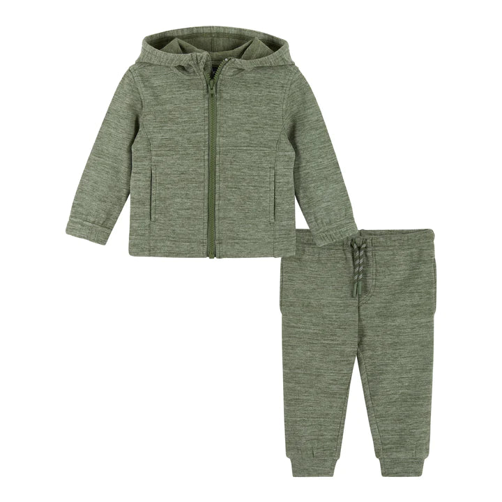 Infant Double Peached Zip Front Sweatshirt Set