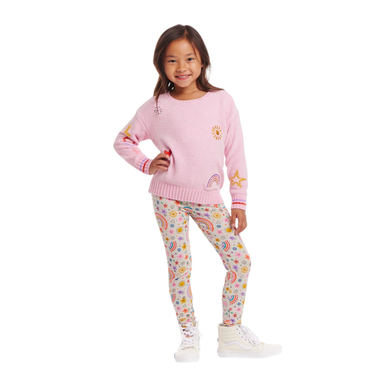 Kids Chenille Sweater & Printed Legging Set