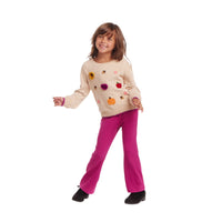 Kids Fall Themed Chenille Sweater & Glitter Legging Set