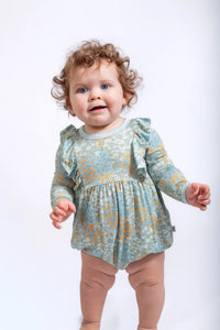 Long Sleeve Flutter Bubble-Blue Meadow