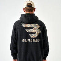 Fleece Hoodie - Camo Signature Logo Black