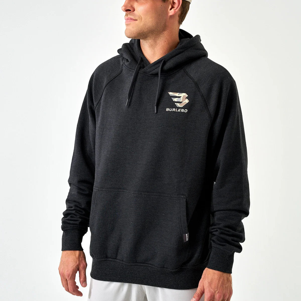 Fleece Hoodie - Camo Signature Logo Black