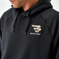 Fleece Hoodie - Camo Signature Logo Black