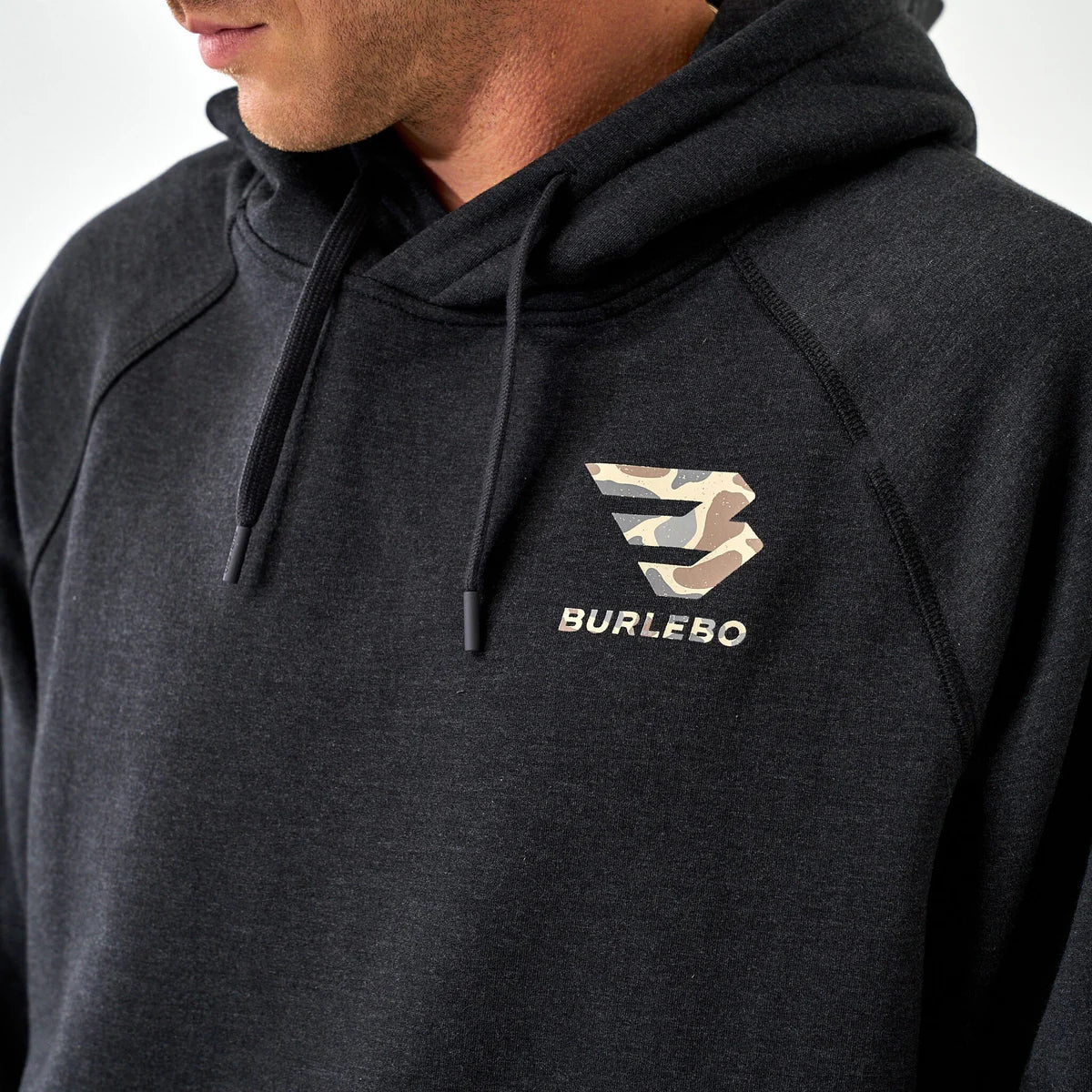 Fleece Hoodie - Camo Signature Logo Black