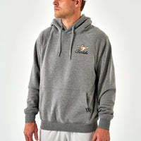 Fleece Hoodie-Ducks Flying In-Dark Heather Grey