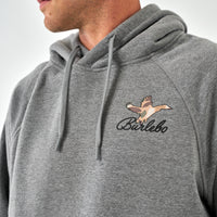 Fleece Hoodie-Ducks Flying In-Dark Heather Grey