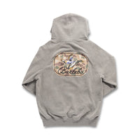 Fleece Hoodie-Ducks Flying In-Dark Heather Grey
