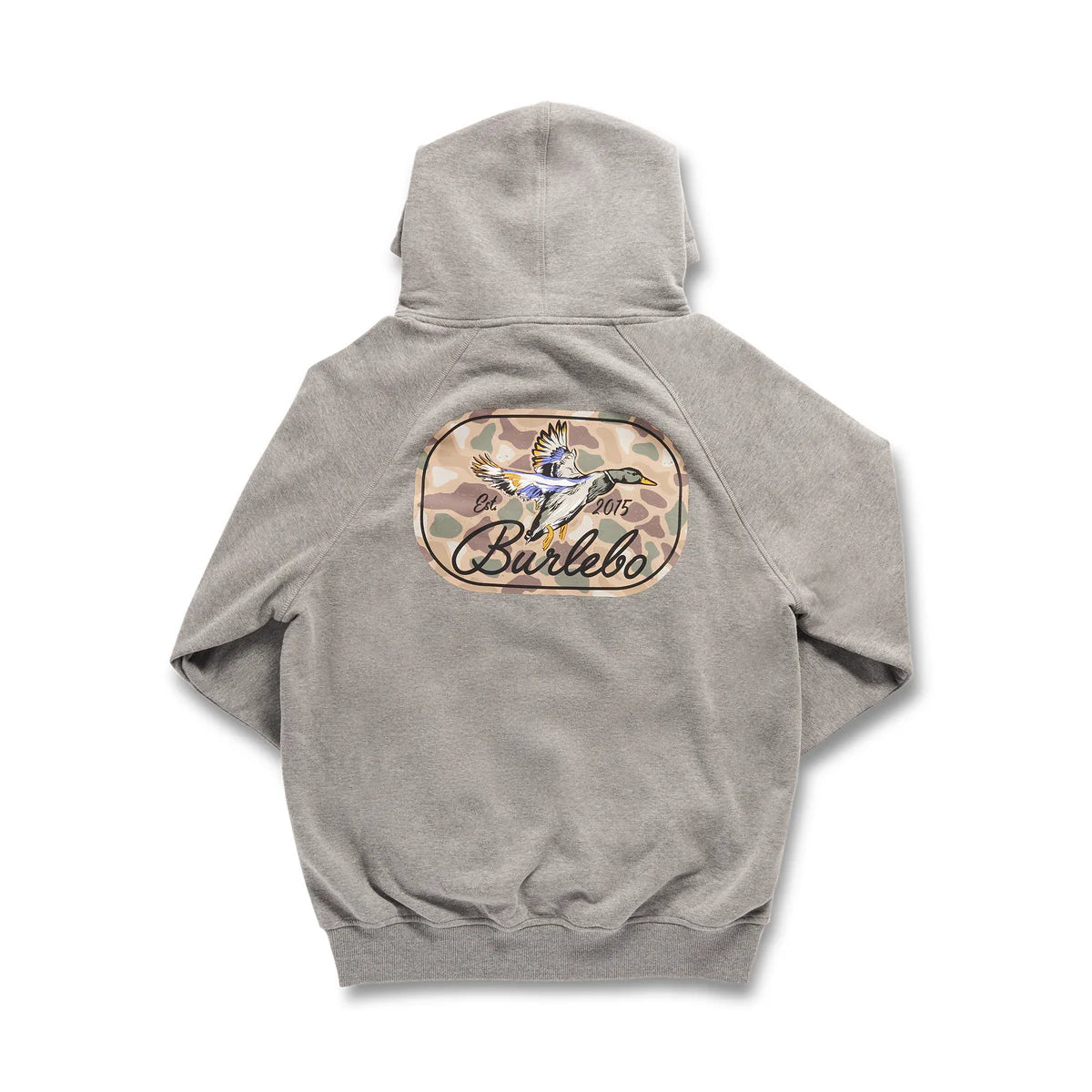 Fleece Hoodie-Ducks Flying In-Dark Heather Grey