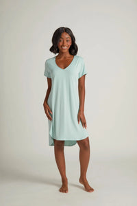 Claire Short Sleeve Nightgown- Aqua