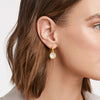 Fleur-de-Lis Hoop and Charm Earring Gold