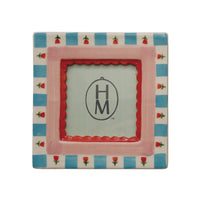 Stoneware Picture Frame 4-1/4" square