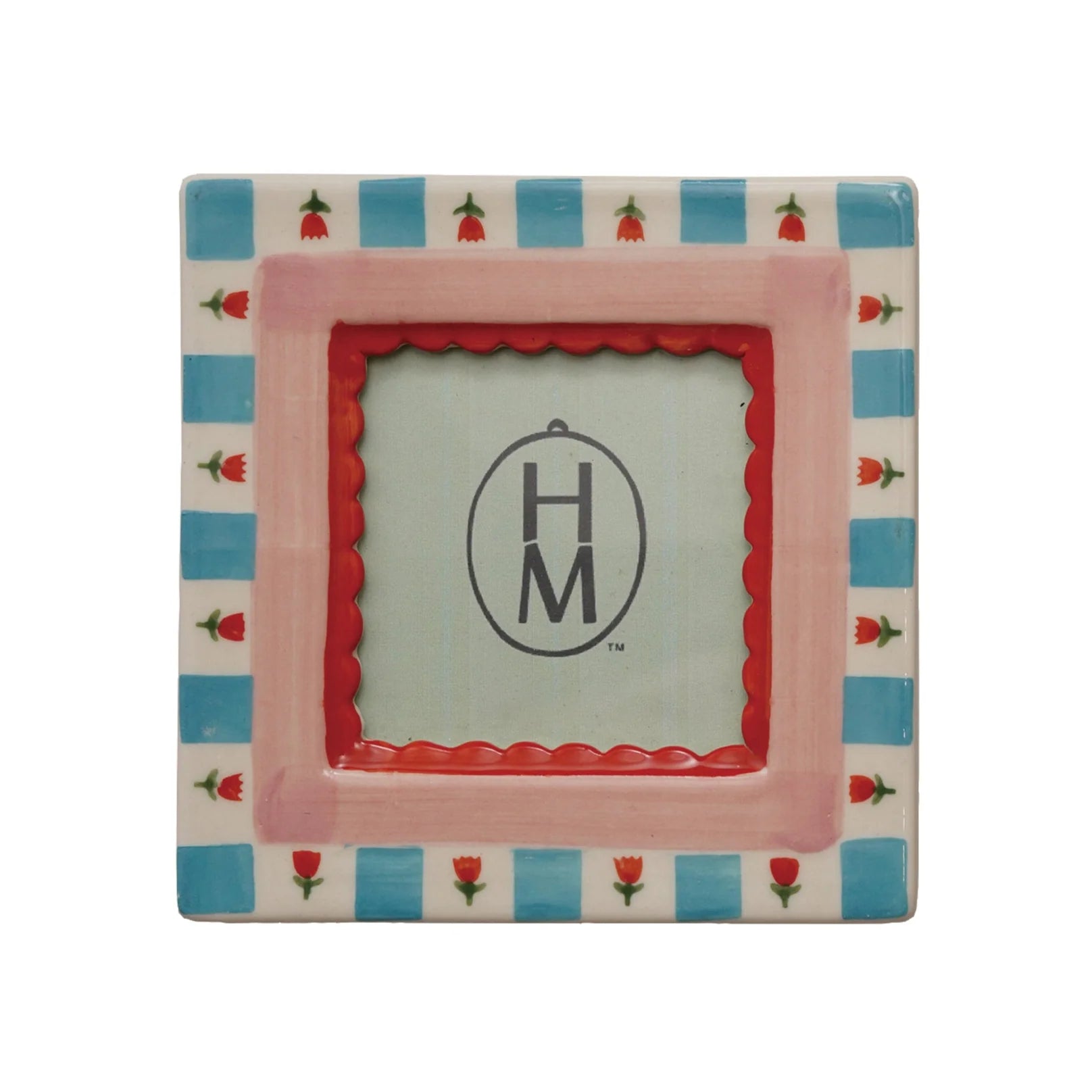 Stoneware Picture Frame 4-1/4" square