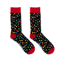 Holiday Lights Mens Bamboo Crew Socks