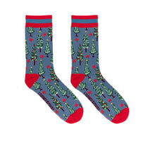 Holiday Tree Women's  Bamboo Crew Socks