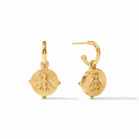 Honeybee Hoop & Charm Earring-Cubic Zarconia