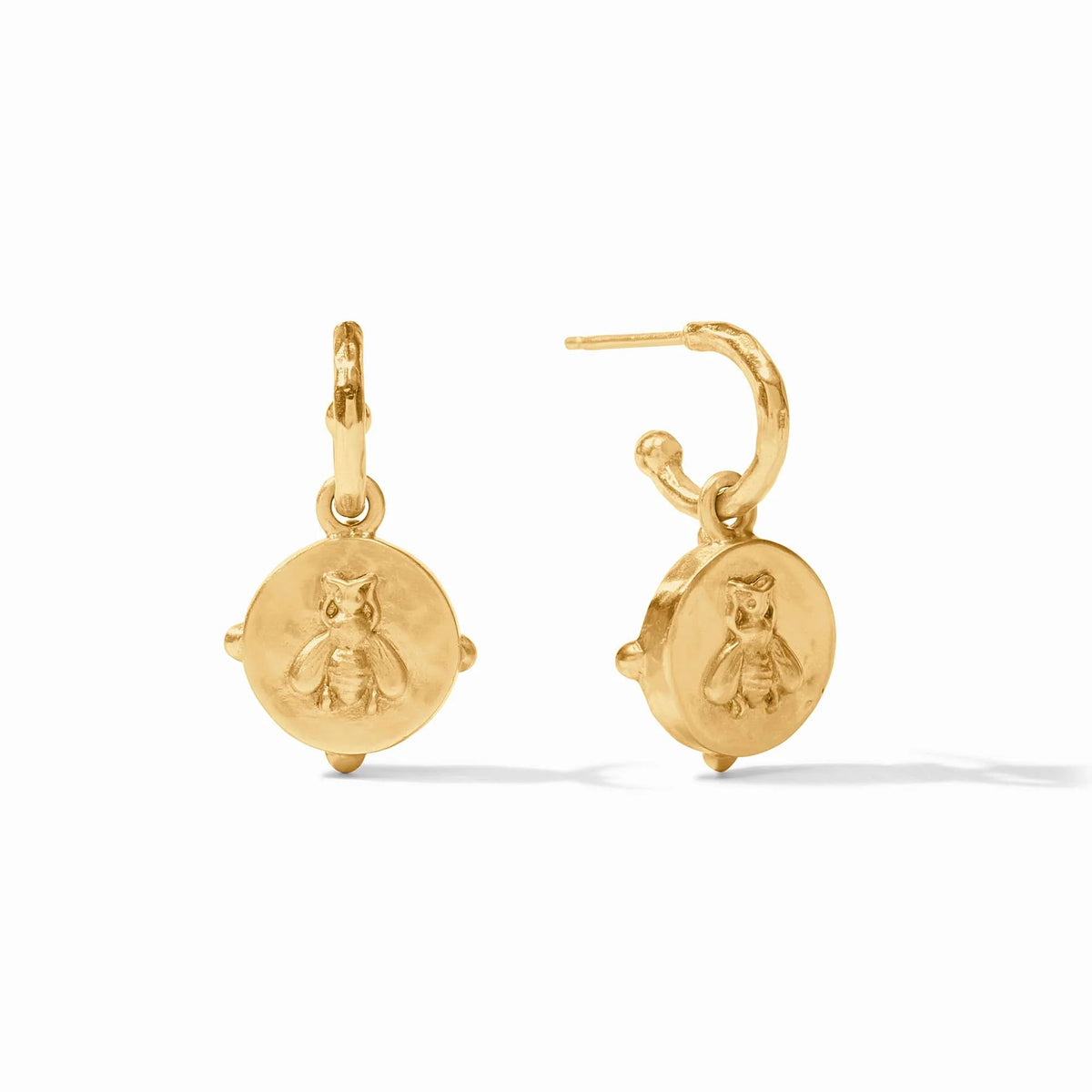 Honeybee Hoop & Charm Earring-Cubic Zarconia