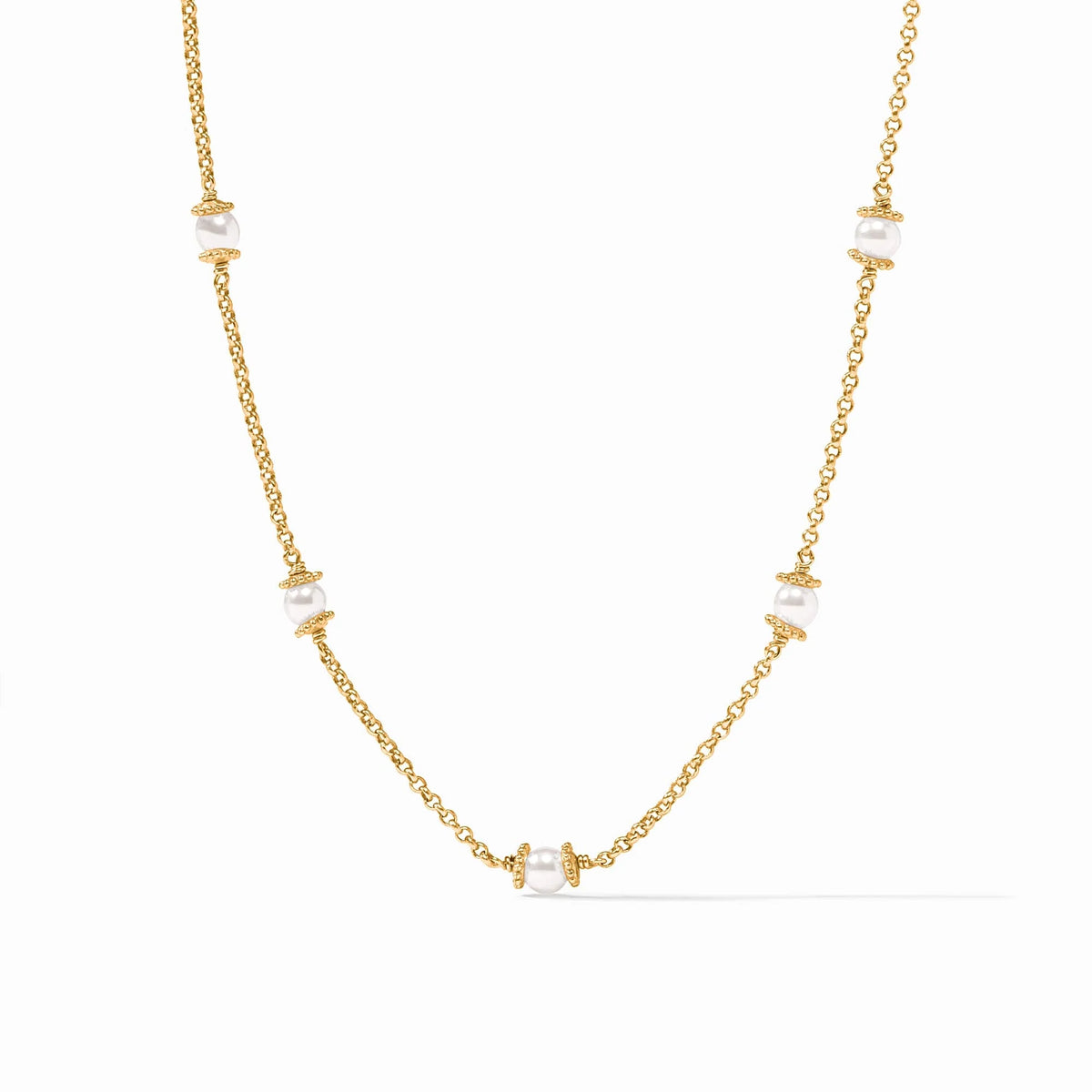 Hydra Delicate Station Necklace- Pearl