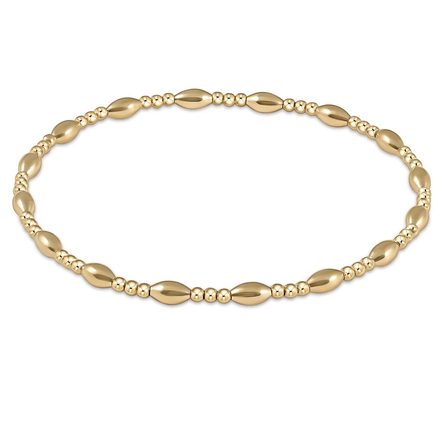 Extends Harmony Sincerity Pattern 2mm Bead Bracelet- Gold