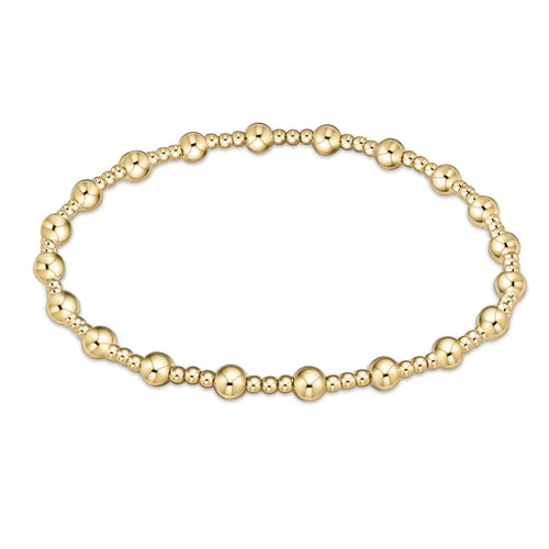 Classic Gold Serenity Pattern 4MM Bead Bracelet - Extended