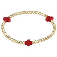 Signature CROSS Gold Pattern 3MM Bead Bracelet