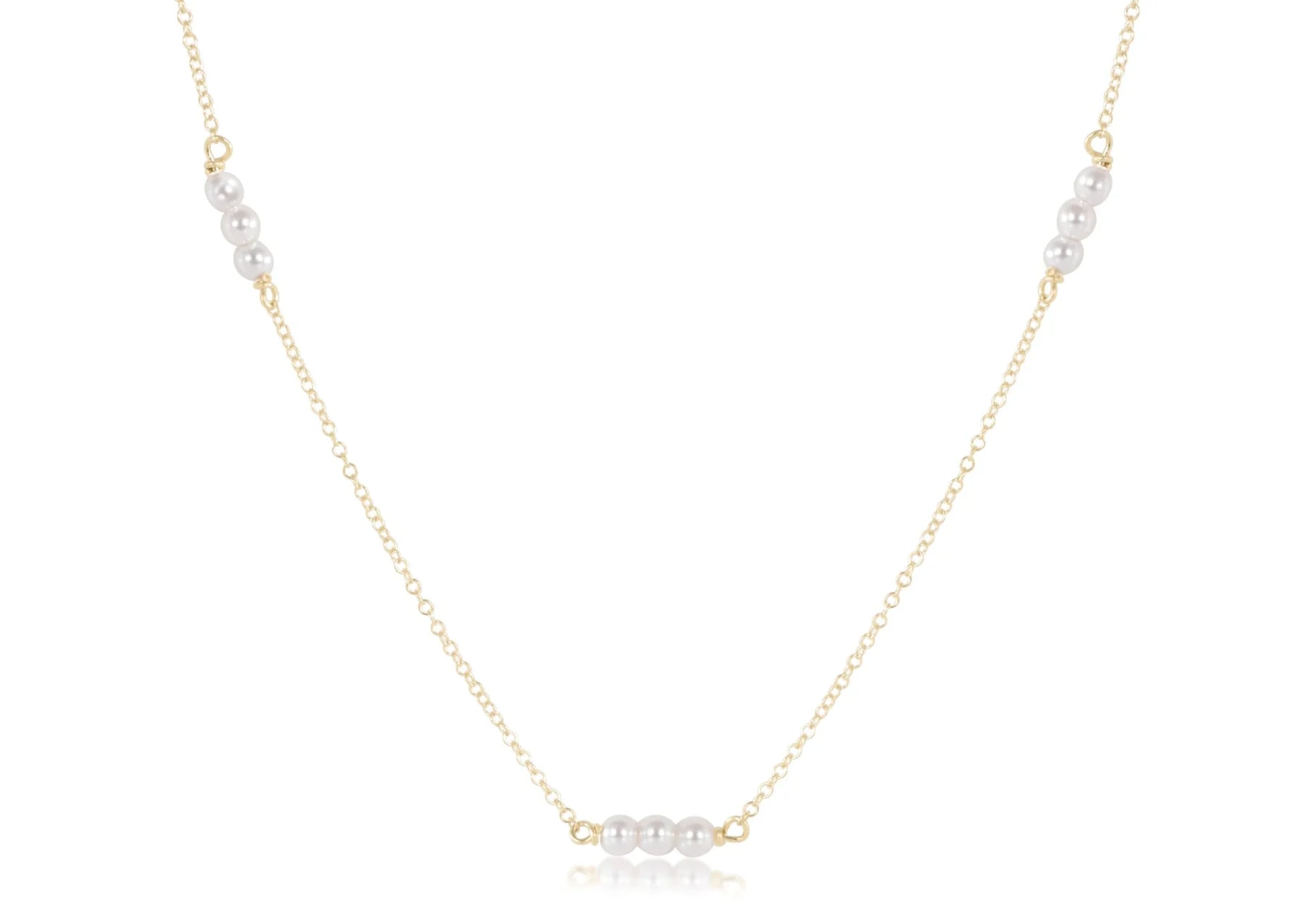 17" Choker Joy Simplicity Chain Gold - 3mm Pearl
