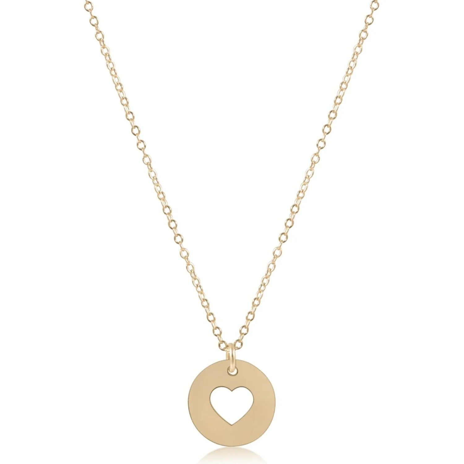 16" Necklace Gold- Love Gold Disc