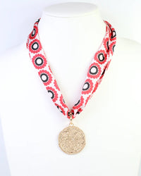 Lucy Floral Skinny Scarf Red Black