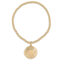 Classic Gold 3mm Bead Bracelet Cherish Small Gold Locket