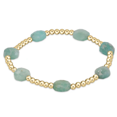 Extends Admire Gold 3mm Bead Bracelet- Amazonite