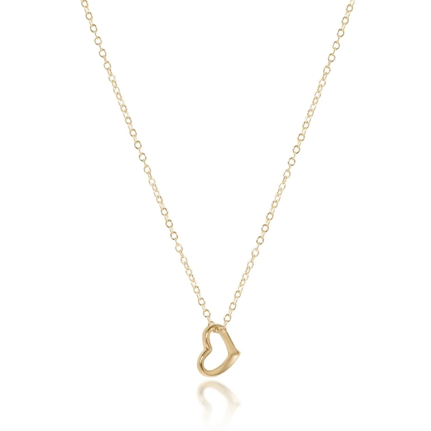 16" Necklace Gold- Love Small Gold Charm