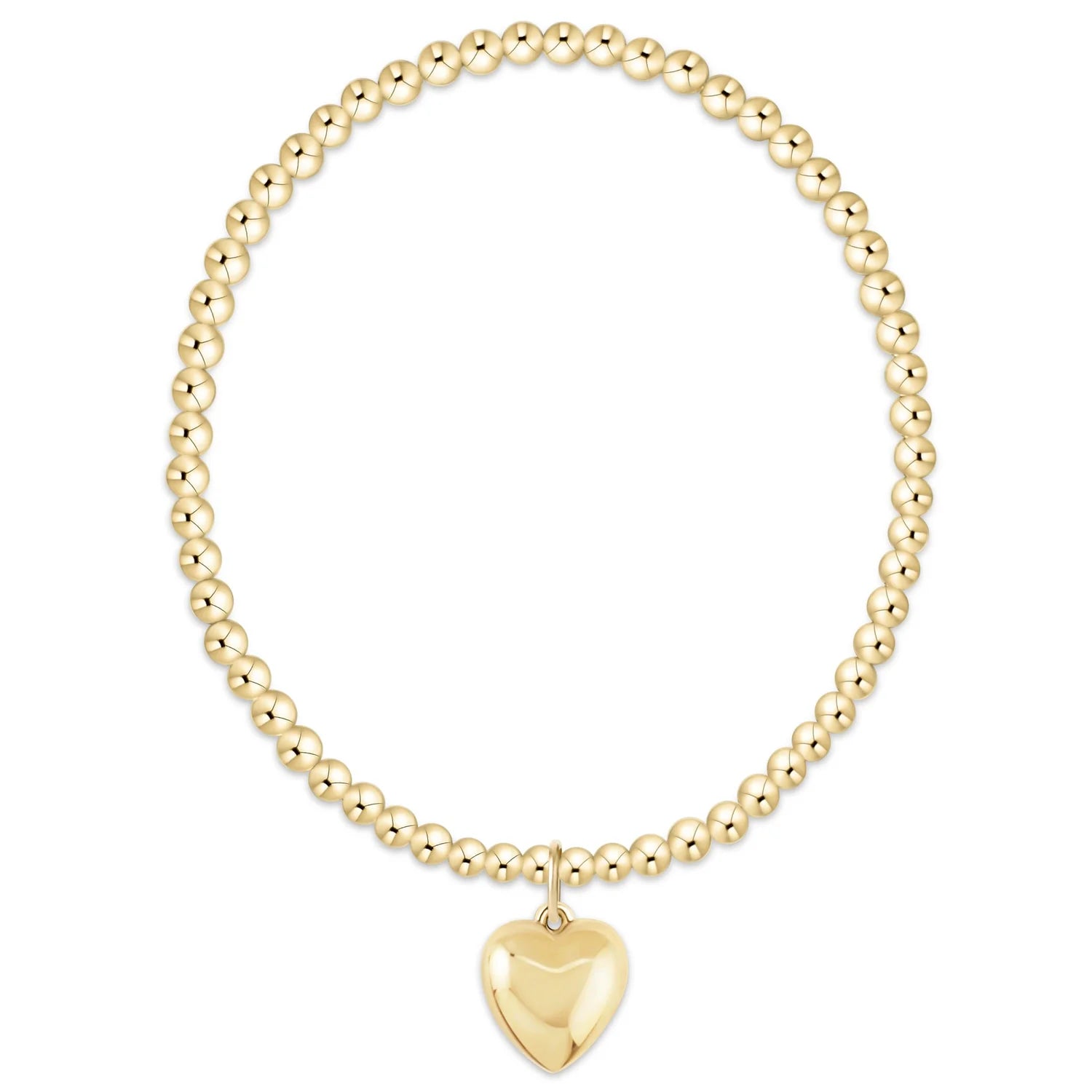 enewton Classic Gold 3mm Bracelet - Love Plush Gold Charm