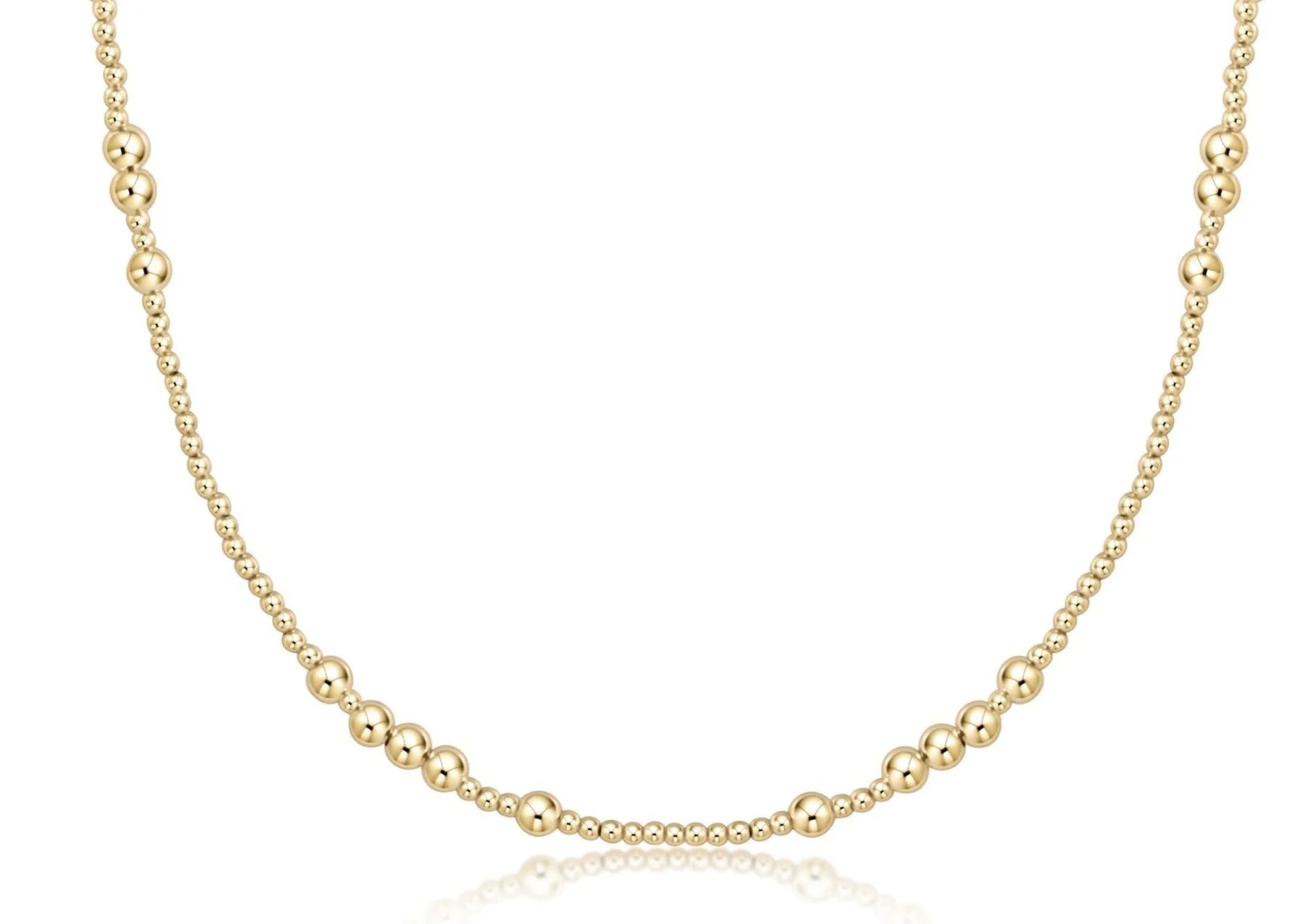 17" Choker Beaded Hope Unwritten Gold 3mm
