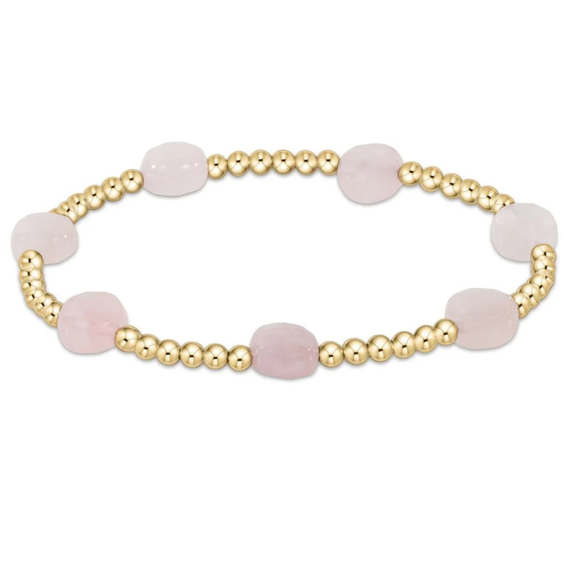 Extends Admire Gold 3mm Bead Bracelet - Pink Opal