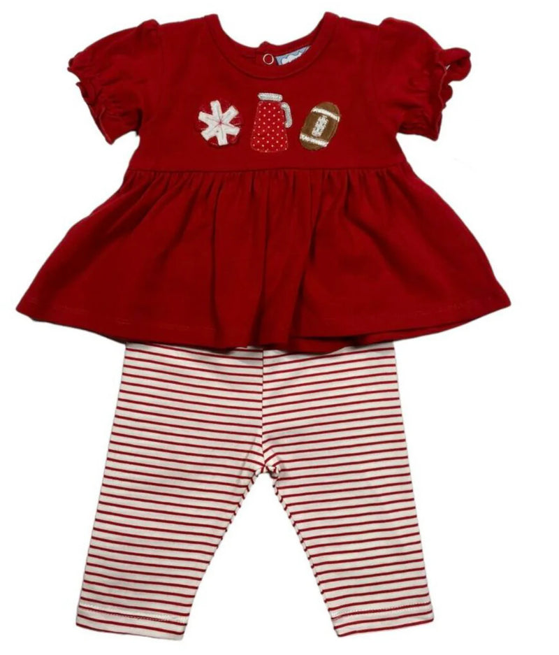 Red Football Girl's Legging Set