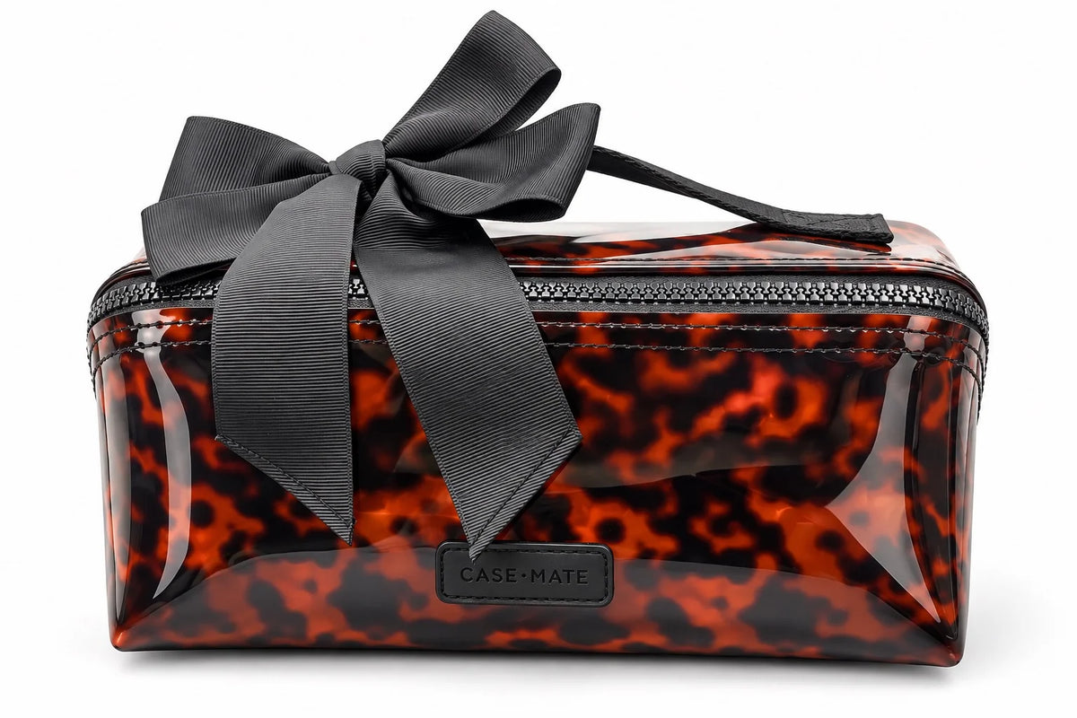 Jelly Cosmetic Bag-Tortoiseshell Bow
