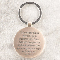 Hat and Tassel Graduation Key Ring in Tin Jeremiah 29:11