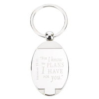 I Know The Plans Silver Metal Key Ring in Gift Tin Jeremiah 29:11
