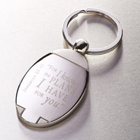 I Know The Plans Silver Metal Key Ring in Gift Tin Jeremiah 29:11