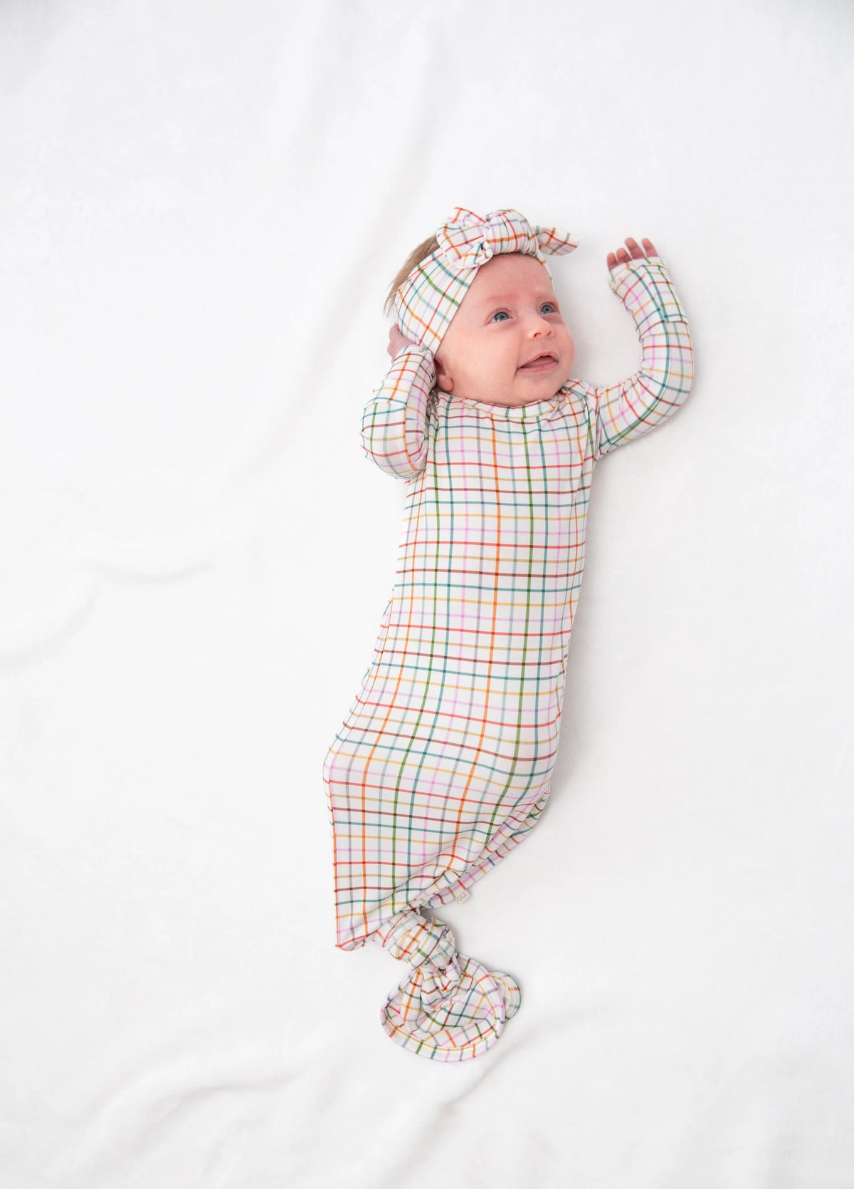 AJ Plaid Knotted Gown 0-3 Month