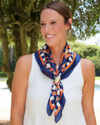 Hollis Scarf Medium Navy Orange