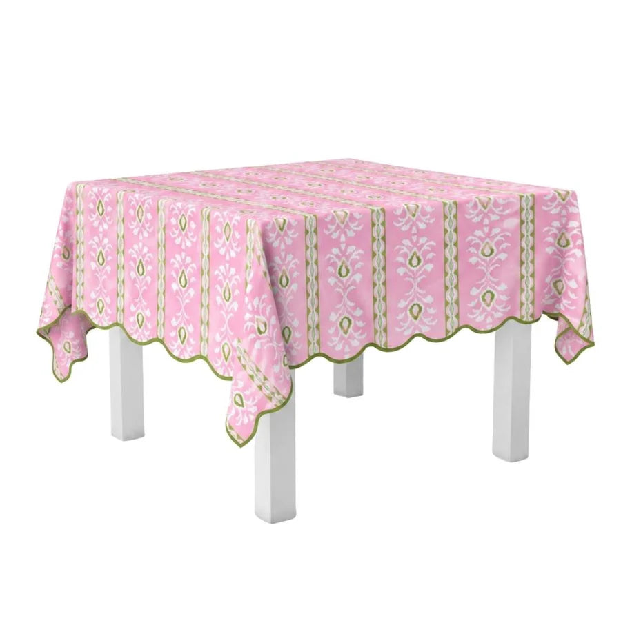 Rosemary Stripe Pink Square Game Tablecloth
